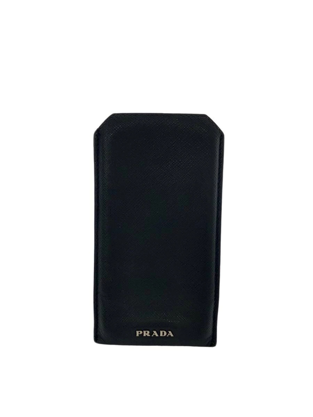 Prada Card Case Wallet Leather Black